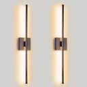 Modern LED Wall Sconces Set of Two, Hardwired Wall Sconces, 3000K Warm Light Wall Lamp, Wireless Wall Light Fixtures for Living Room, Bathroom, Bedroom, Oil Rubbed Bronze, 2 Pack