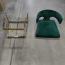 Meridian Furniture Alexandra Collection Modern | Contemporary Upholstered Dining Chair with Durable Metal Base, 22" W x 22" D x 29" H, Green Velvet, Gold