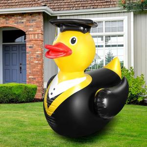 1 Pack 4.5 ft Tall Graduation Giant Inflatable Duck Pool Party Decorations,Large Yellow Inflatable Duck with Cap and Gown Graduation Pool Floats Blow Up Duck for Graduation Class of 2026 Party