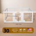 Clear Acrylic Dog Playpen Indoor with Door - Easy to Assemble Foldable Pet Playpen for Small Dogs, Cats, Rabbits, Ferrets - Small Animal Whelping Crate Kennel Fence