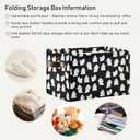 Storage Basket Bin Halloween Ghosts Organizer Basket Collapsible Shelf Basket Cube with handle for Nursery Bedroom Bathroom (white 24)
