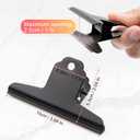 Coideal Metal Bulldog Clips Black, 10 Pcs 4 Inch Large Binder Paper Clips for Office Files, Food Bags