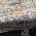 Madane Washable Area Rug 2x3, Small Entryway Rug Non-Slip Vintage Door Mat Indoor Entrance, Low Pile Floor Carpet for Inside Front Door Bedroom Kitchen Entry Laundry (2'x3', Navy)