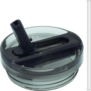 Dreamfocus 64 oz Leak Proof Flip Straw Lid Replacement for Stanley 64 oz Quencher H2.0 and ProTour Tumbler (Black)