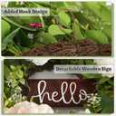 24" Spring Summer Wreaths for Front Door with Hello Sign,Hydrangea Wreath with Dasiy Peonies Berries Eucalyptus.Greenery Wreath for Front Door,Porch,Farmhouse,Wall,Window Indoor Outdoor Decor