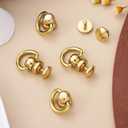 VILLCASE 4pcs D Rings Rivets for Purse Making, Brass Rivet Studs, 360 Degree Rotatable D Fasteners for Purse, Bag Hardware, DIY Leathercraft