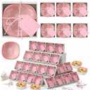 FoldTier 20 Sets Pink Bow Ceramic Bowl Gifts Bulk 10 oz Bowknot Soup Snack Bowls with Box Thank You Card Gifts for Guests 16 Birthday Wedding Baby Shower Party Favors (Pink Bow)
