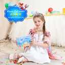 Princess Dress Up Toys Mermaid Dress Up Cape Kit 9 Pcs Gift Set for Little Girls 3-8 Years Old (Pink)