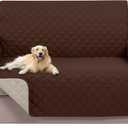 U-NICE HOME Loveseat Sofa Cover Reversible Couch Cover for Dogs with Elastic Straps Water Resistant Furniture Protector for Pets Couch Cover for 2 Cushion Couch (Loveseat, Brown/Beige)