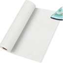 Tegeme 16" x 33yd Iron on Fusible Stabilizer Backing, Medium Weight White Fusible Iron-on Backing Fabric for Napped Fabric for Machine Embroidery and Hand Sewing