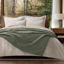 EVERGRACEHOME Chunky Chenille Knit Throw Blanket for Couch, Soft Luxurious Moss Stitch Blankets for Bed, Cozy Decorative Farmhouse Knitted Throws for Sofa, Dried Thyme Green, 50" x 60"
