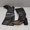 Knee High Boots for Women Chunky Heel Pointed Toe Boots Side Zipper Long Boots (8.5, Black)