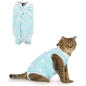 ANWA Cat Recovery Suit - Breathable Cat Onesie for Cats After Surgery Female, Kitten Surgery Recovery Suit Female Abdominal Wounds, M
