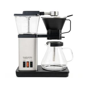 SimplyGoodCoffee THE BREWER - Plastic-Free. Coffee Maker/Coffee Machine. 8 Cup Automatic Drip Pour Over Coffee Brewer. Brewer Free of Plastic, Gold Cup Standard. Black/Stainless Steel
