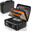 Fireproof Document Box with Combination Lock, Fireproof Water Resistant Hard Case Safe Box for Important Documents Certificates Laptop Passports