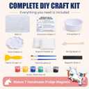 Glizma DIY Fridge Magnet Making Kit, 7Pcs Unicorn Plaster Painting Kit for Adults & Teens, Make Your Own Fun Magnetic Arts & Crafts Gift Set