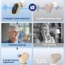 Hearing Aids for Seniors - Hearing Aid Rechargeable for Hearing Loss with Intelligent Noise Reduction,Invisible Audien Hearing Amplifier with Volume Control and Portable Charging Case-Black