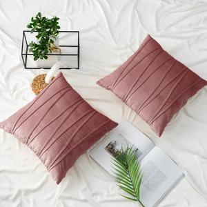 Jam Throw Pillow Covers 20 x 20 for Couch Sofa Bedroom Car 2 Pieces Hand-Made Soft Velvet Striped Cushion Covers Decorative Zigzag Stripe Cushion Cases