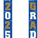 Graduation Decorations 2025 Banner Porch Sign Blue Gold for Class of 2025 Graduates Party Supplies