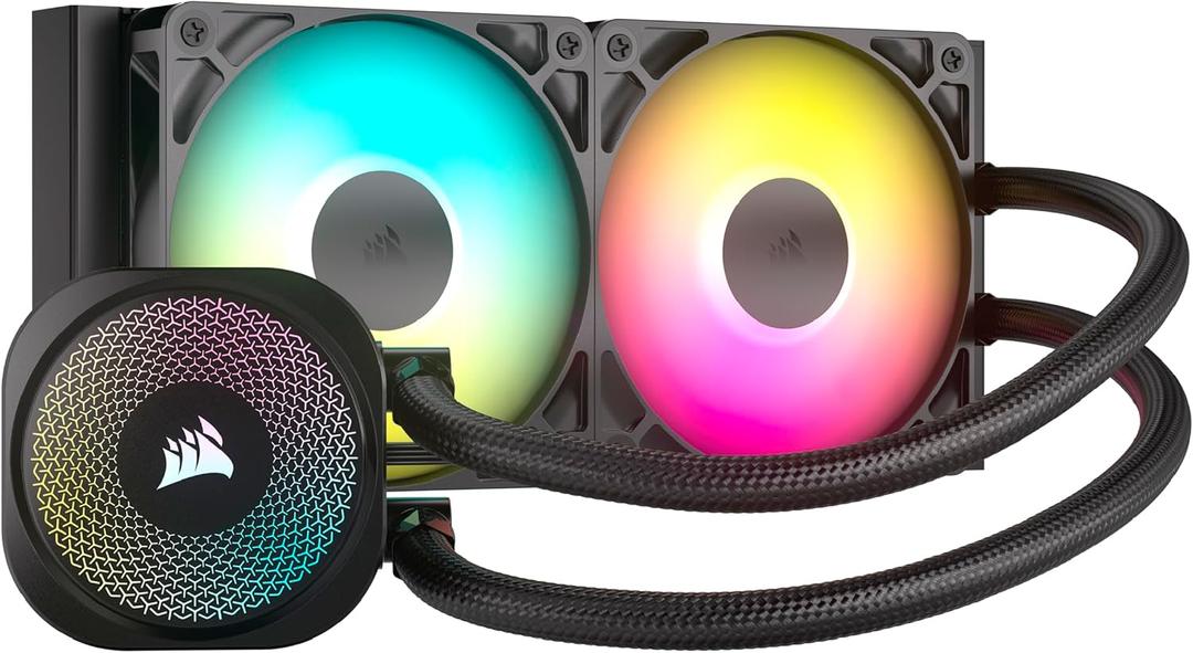 CORSAIR Nautilus 240 RS ARGB Liquid CPU Cooler  240mm AIO  Low-Noise  Direct Motherboard Connection  Daisy-Chain  Intel LGA 1851/1700, AMD AM5/AM4  2X RS120 ARGB Fans Included  Black