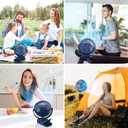 Clip on Fan 65 Hours Portable Desk Fan Rechargeable with LED Lights & Hooks 12000 Capacity Battery Operated Fan with Clips Small Desk Fan Mini Fans for Tents Travel Outdoor Camping Golf Cart Stroller