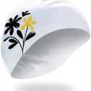 Swim Cap for Women, Teens & Adults – Yellow Flower Silicone Swim Cap, Comfortable Fit for Short & Medium Hair, Ideal for Pool & Beach Vacations
(One Size Fits All- Short & Medium Size Hair 12yrs+)