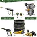4200PSI Pressure Washer Hose 75FT with 3/8" Swivel Quick Connect for Cold/Hot Water, Kink Resistant Steel Wire Braided,1/4" Wear Resistant Power Washer Hose with 2 M22 14mm Adapter Set