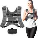Fragraim Weighted Vest for Women Men - 8lb/10lb/12lb/16lb/22lb/25lb/30lb Weight Vest with Reflective Stripe, Detachable Phone Pouch, Ideal for Walking, Strength Training, Running, Workout, Cardio (Grey)