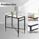 Black End Table, Rectangle Side Table with Mirrored Top, Modern Metal End Tables, Small Narrow Side Tables for Living Room, Balcony, 22" L x 12.4" W x 24" D, Rectangular