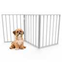PETMAKER Pet Gate Dog Gate for Doorways, Stairs or House Freestanding, Folding, Accordion Style, Wooden Indoor Dog Fence (24-Inch, White)