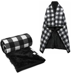 forestfish Fleece Wearable Blanket Oversized, Comfy Lightweight Lap Blanket Poncho Throw with Buttons, 63“x 55”(Black)