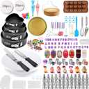 540PCS Cake Decorating Kit - Baking Supplies with 4 Springform Pans, Rotating Turntable, Decorating Tools, Cake Baking Supplies Set for Beginners