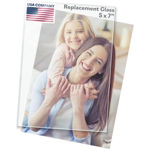 5x7 Glass - Crystal Clear, 2 Pack - Replacement Glass for 5 x 7 Picture Frames - Real Cover Sheets