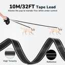 Pecute 32ft Retractable Dog Leash with Reflective Strips, 360 Tangle-Free, One-Button Control & Sturdiness Nylon Material, Long Leash Retractable with Poop Bag Holder for Medium Large Dog