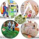 JACKSHIBO Toddler Slippers Boys Girls Little Kids Dinosaur House Shoes Cute Bunny Slipper for Home Indoor Winter Bedroom Non Slip Soft Plush Rabbit Warm Shoes (3-4 Toddler, Green)