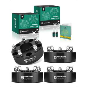 YHTAUTO 5x5.5 Hub Centric Wheel Spacers 2 inch Compatible with Chrysler, Dodge, Mitsubishi, Ram Models, Aspen, Dakota Tire Spacers w/ 9/16" Studs, 77.8mm Hub Bore 5 Lug 4PCS Black