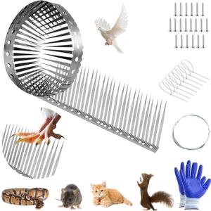 Bird Spikes, Pigeon Squirrel Raccoon Cat Bird Deterrent Anti-Climb Spikes for Outside, Anti Animal Defender Spikes Outdoor to Keep Birds Away for Window Roof Fence Railing (Stainless Steel)