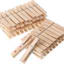 Mr. Pen- Large Wooden Clothes Pins, 2.9 Inch, 50 Pack, Natural Wood Clips for Crafts, Classroom Projects, Hanging Photos, Chip Bags, Decoration, Rust Resistant Spring