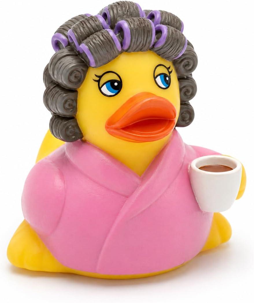 3" Coffee Lover Rubber Duck [Floats Upright] Funny Coffee Gift for Women & Men | Sealed No Hole | Jeep Ducks, Desk Decor, Baby Safe Bathub Bath Toy | Lead-Free Vinyl Rubber Ducky