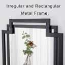 20" x 30" Wall Mirror for Living Room Decor, Irregular Black Mirror with Metal Frame, Elegant Decorative Mirror for Entrance, Dining Room, Home Office