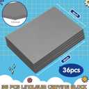 MotiMind 36 Pcs Gray Linoleum Block Rubber Stamp Carving Blocks Soft Linocut Blocks for Printmaking DIY Art Craft Projects and Scrapbooking (4 x 6 x 0.12 Inch)