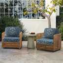 Outdoor Cushions for Patio Furniture Set of 2, 24"x24" Water Repellent Chair Cushions Removable Seat Bottom & Back Cushion Covers for Chair, Sofa, Couch, Damask Vine