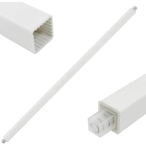 IWIWE 24 Inch Towel Bar Replacement Rod for Ceramic Holder - Spring Loaded Adjustable Square Plastic Towel Rod for Bathroom and Kitchen Porcelain Holders (White Reliable Plastic)