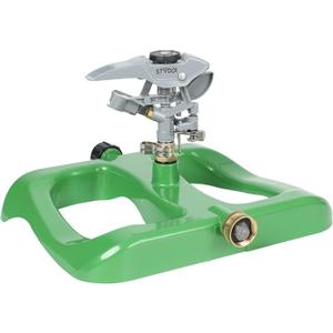 STYDDI Deluxe Pulsating Impact Sprinkler with Heavy Duty Metal Base, Pro Metal Adjustable Circular Water Sprinkler for Medium to Large Lawn, Yard, Garden and Large Areas, Coverage up to 6,360 Sq. ft