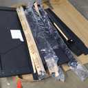 Full Size Upholstered Bed Frame with Charging Station, Platform Bed Frame with Storage Headboard, Solid Wood Slats Support, No Box Spring Needed, Black