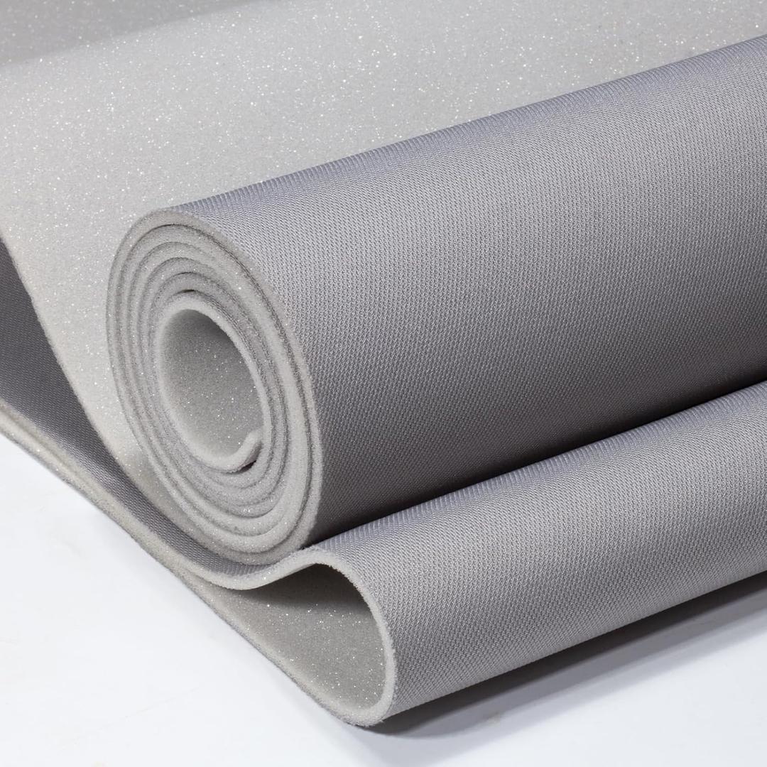 Hiksuky Auto Headliner Fabric 39" L × 60" W Stylish Mesh with Foam Backing - Tube Packaging - Gray Interior Replacement Material for Car/Truck/SUV/RV Roof - Home Repair/DIY Headliner Material