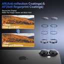 2 x for iPhone 17 Lens Protector[Shatterproof 9H Tempered Glass] [1:1 Invisible Ultra Clarity Cover,Black