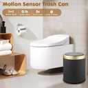 Smart Bathroom Trash Can Garbage Can with Lid, 2.8 Gallon Motion Sensor Trash Bin for Bathroom, Kitchen, Small Mini Trash Cans Black Automatic Diaper Trash Can-Dark Gray