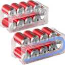 2 Pack Soda Can Organizer,Can Dispenser for Refrigerator Drink Storage Rack for Standard and Tall Can Pop Can Holders for Pantry Cabinet Clear