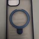 CellEver Strong Magnetic for iPhone 15 Case with Ring Stand [Military Grade Drop Tested] [Compatible with MagSafe] Slim Translucent Matte Phone Case (6.1") - Navy Blue 